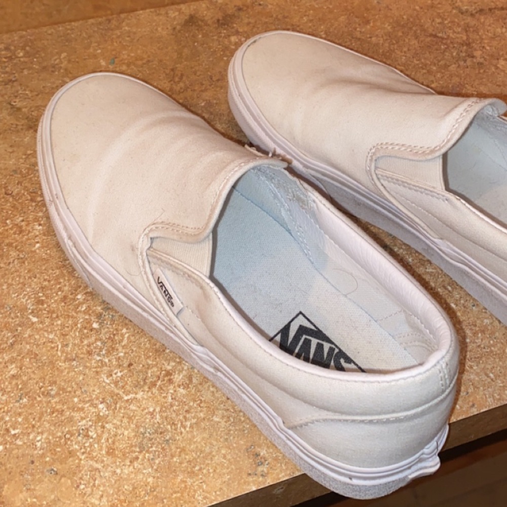White slip on vans